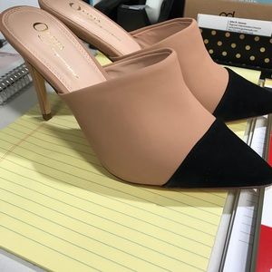 Lulu’s - Nude Heels with Black Suede Toes